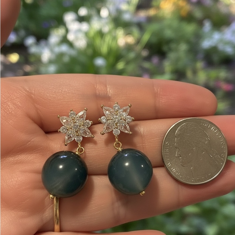 Natural Stone Rositas Dangling Earrings in Micron Setting